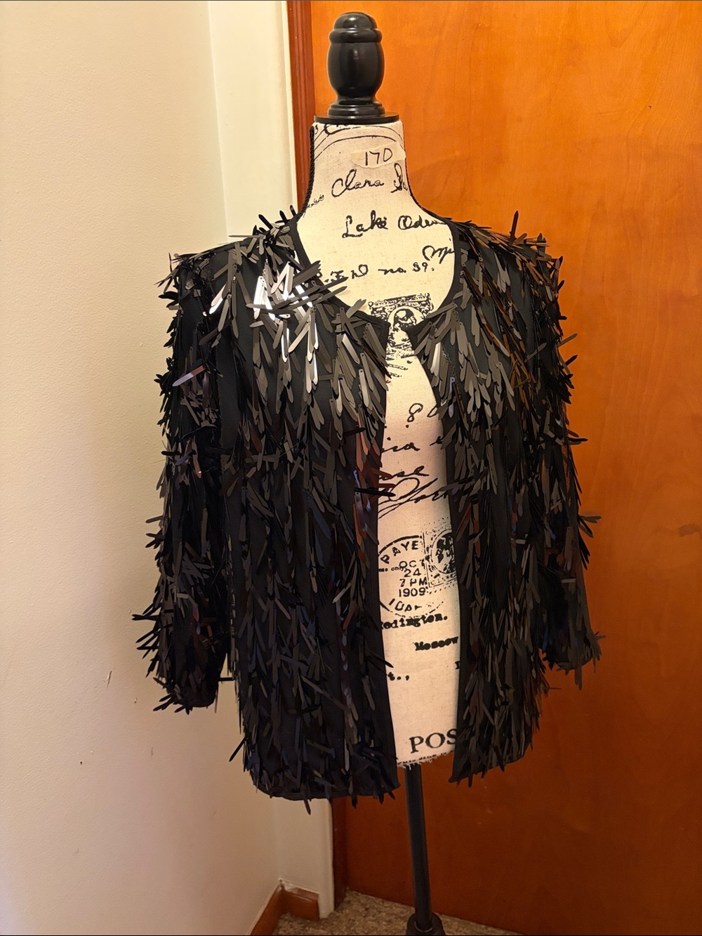 LuLaRoe Black Sequin Fringe Blazer